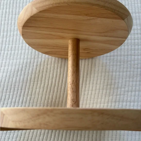 Hearth & Hand with Magnolia Two Tiered Wood Serving Tray Round Shape NWT - Picture 7 of 15